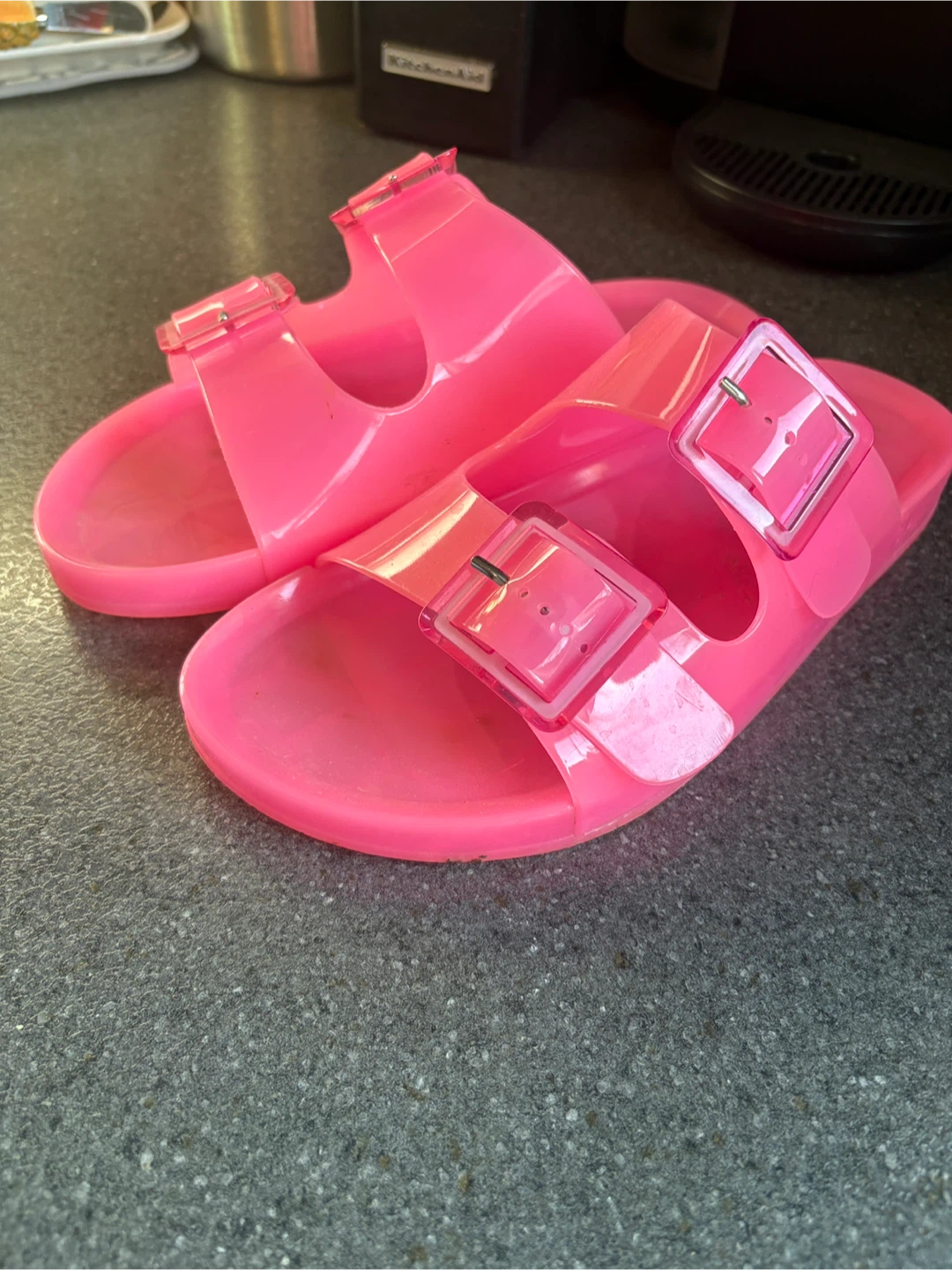 Pink Jelly Buckle Sandals