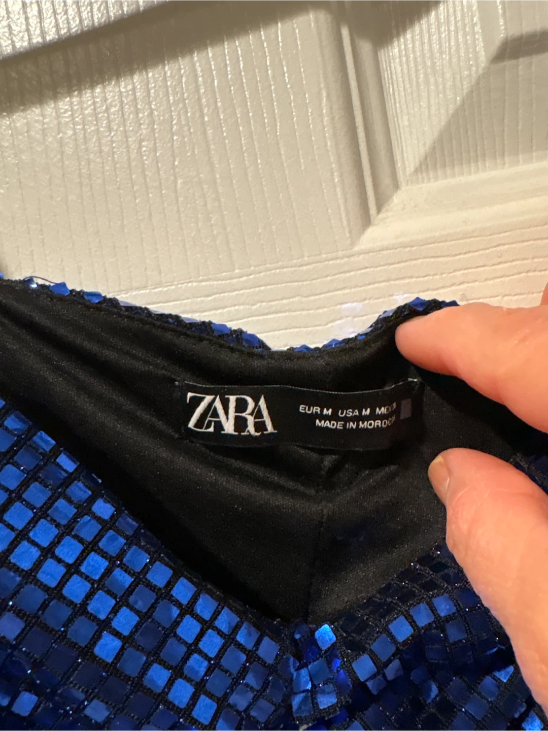 Zara Blue Sequin Mini Dress - Size M - photo 3