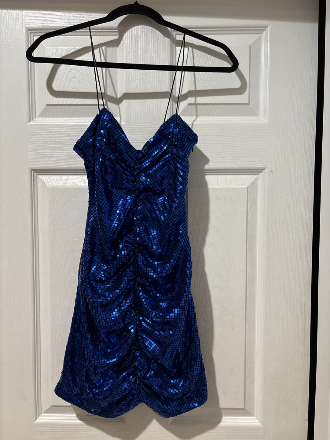 Zara Blue Sequin Mini Dress - Size M