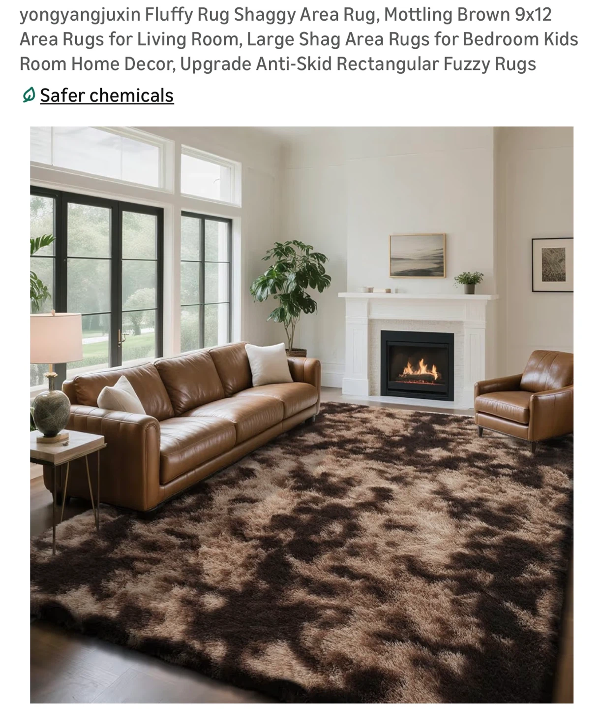 Yongyangjuxin Mottling Brown Fluffy Area Rug 9' x 12' - photo 3