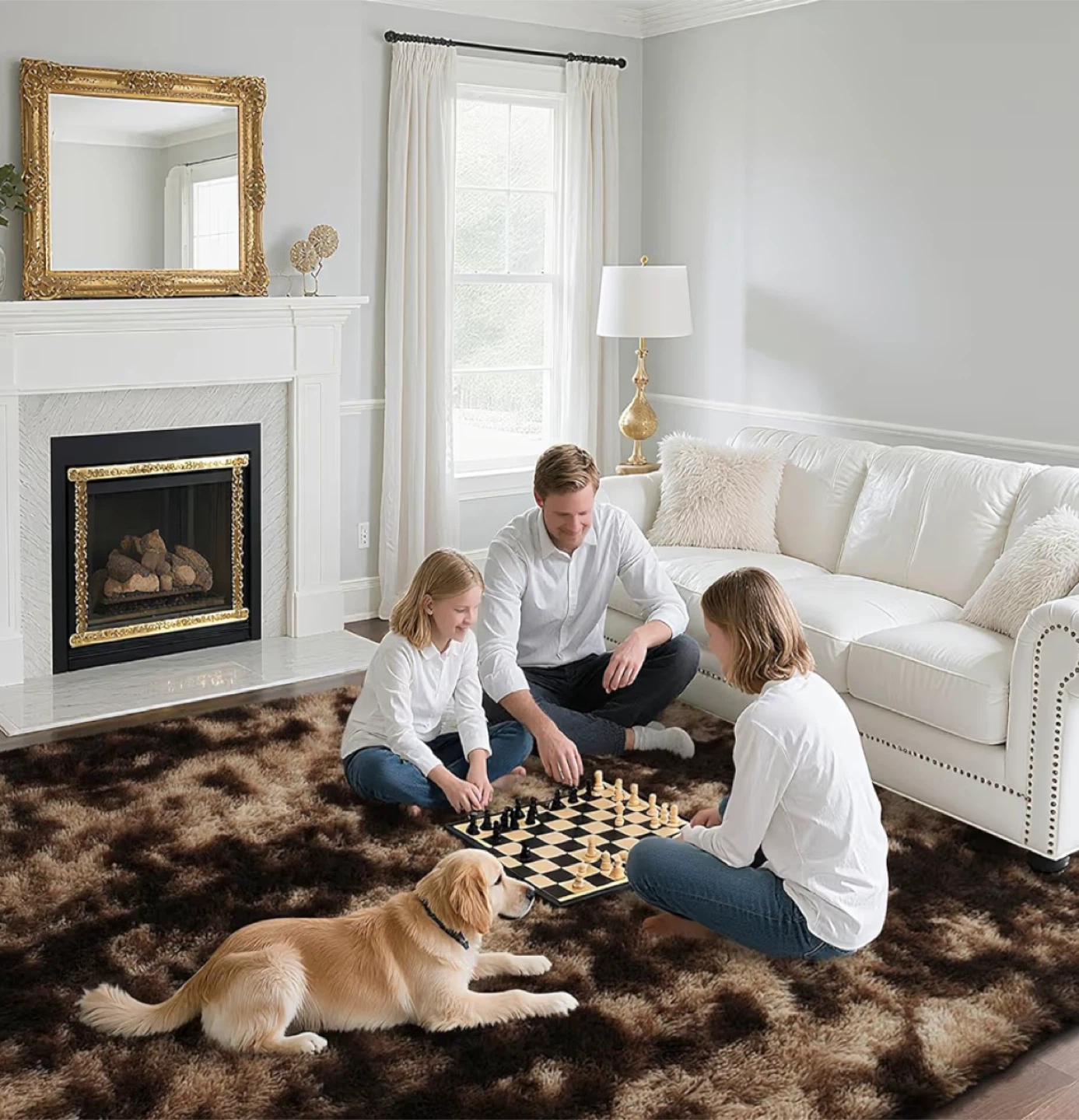 Yongyangjuxin Mottling Brown Fluffy Area Rug 9' x 12' - photo 4