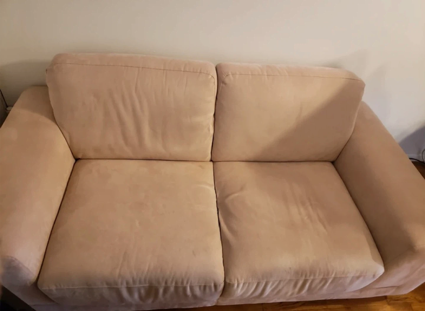Comfortable Beige Loveseat Sofa - photo 2