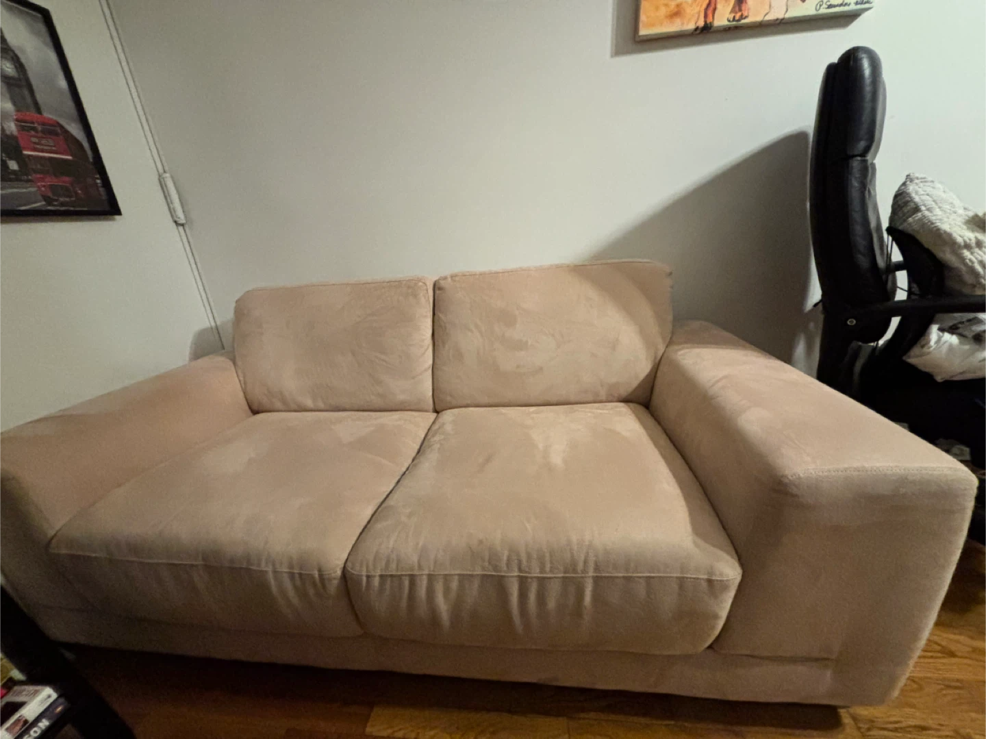 Comfortable Beige Loveseat Sofa - photo 4