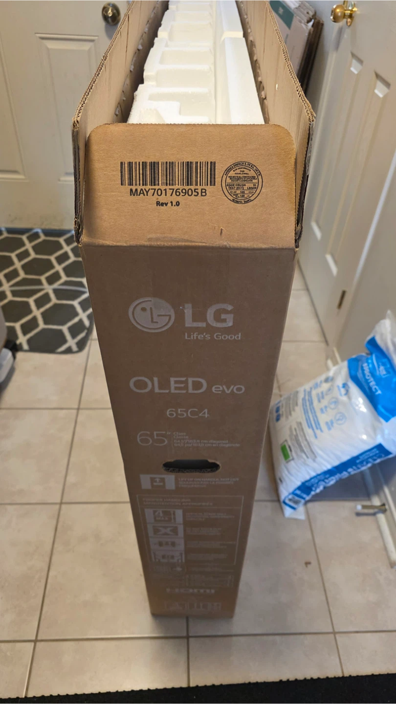 LG 65” TV box with styrofoam