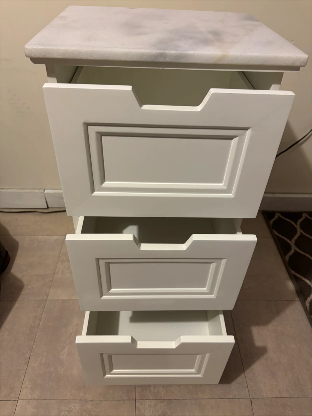 White 3-Drawer Cabinet - photo 2
