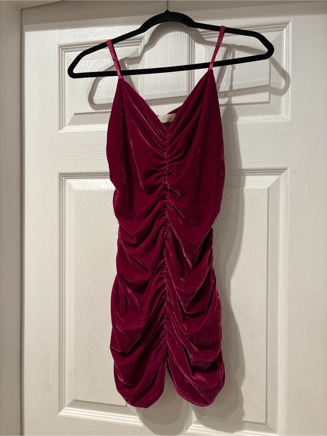 Burgundy Velvet Mini Dress - photo 4