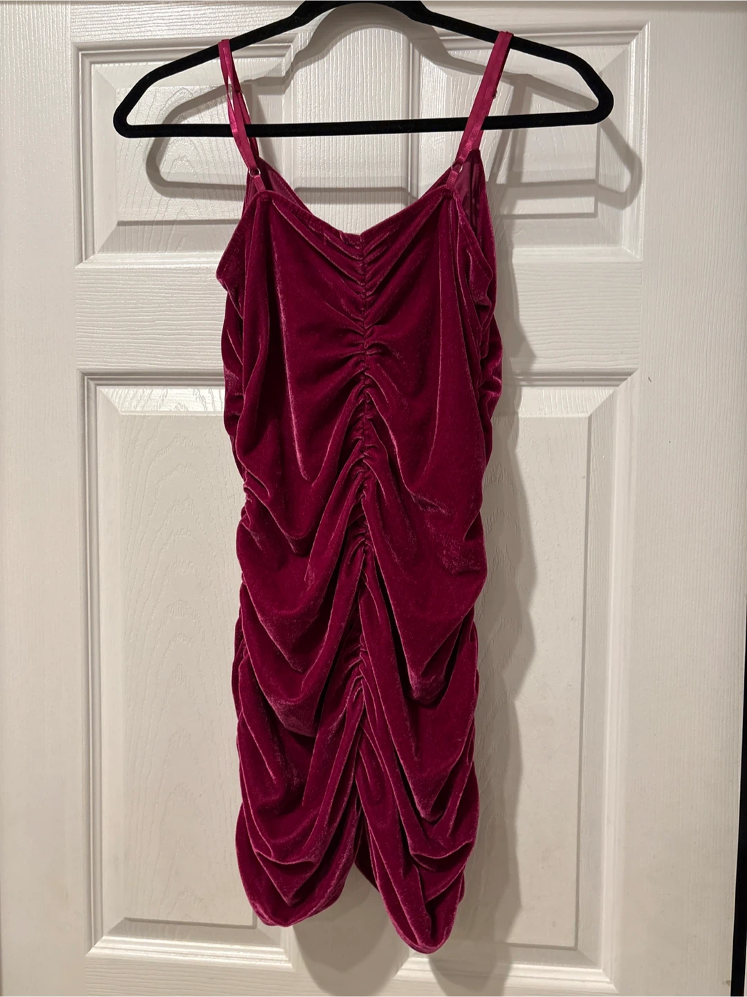 Burgundy Velvet Mini Dress - photo 5