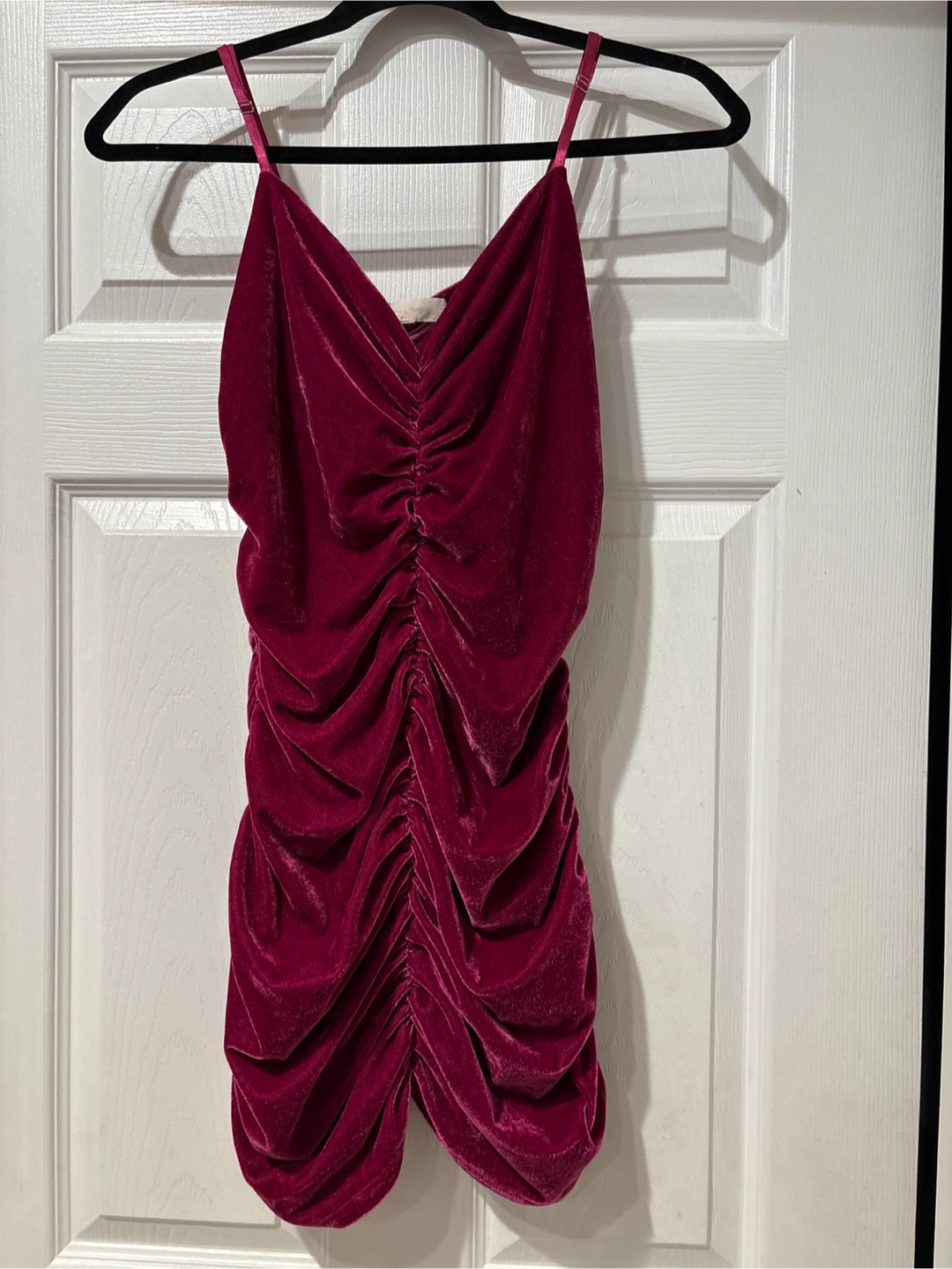 Burgundy Velvet Mini Dress - photo 3