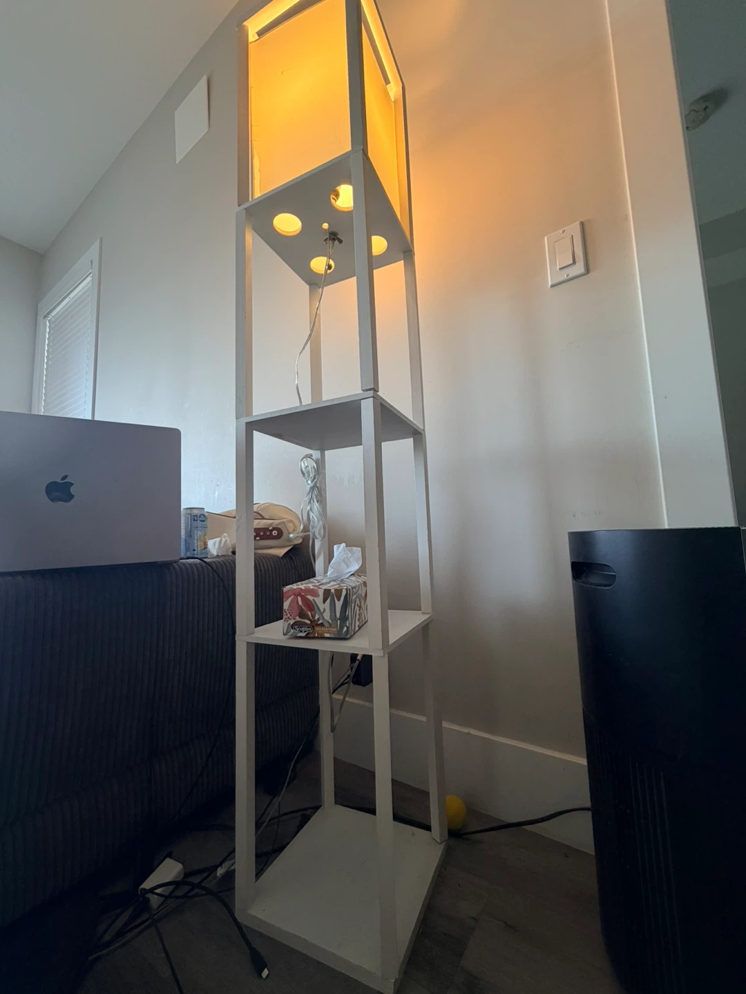 Modern White Shelf Floor Lamp - photo 2