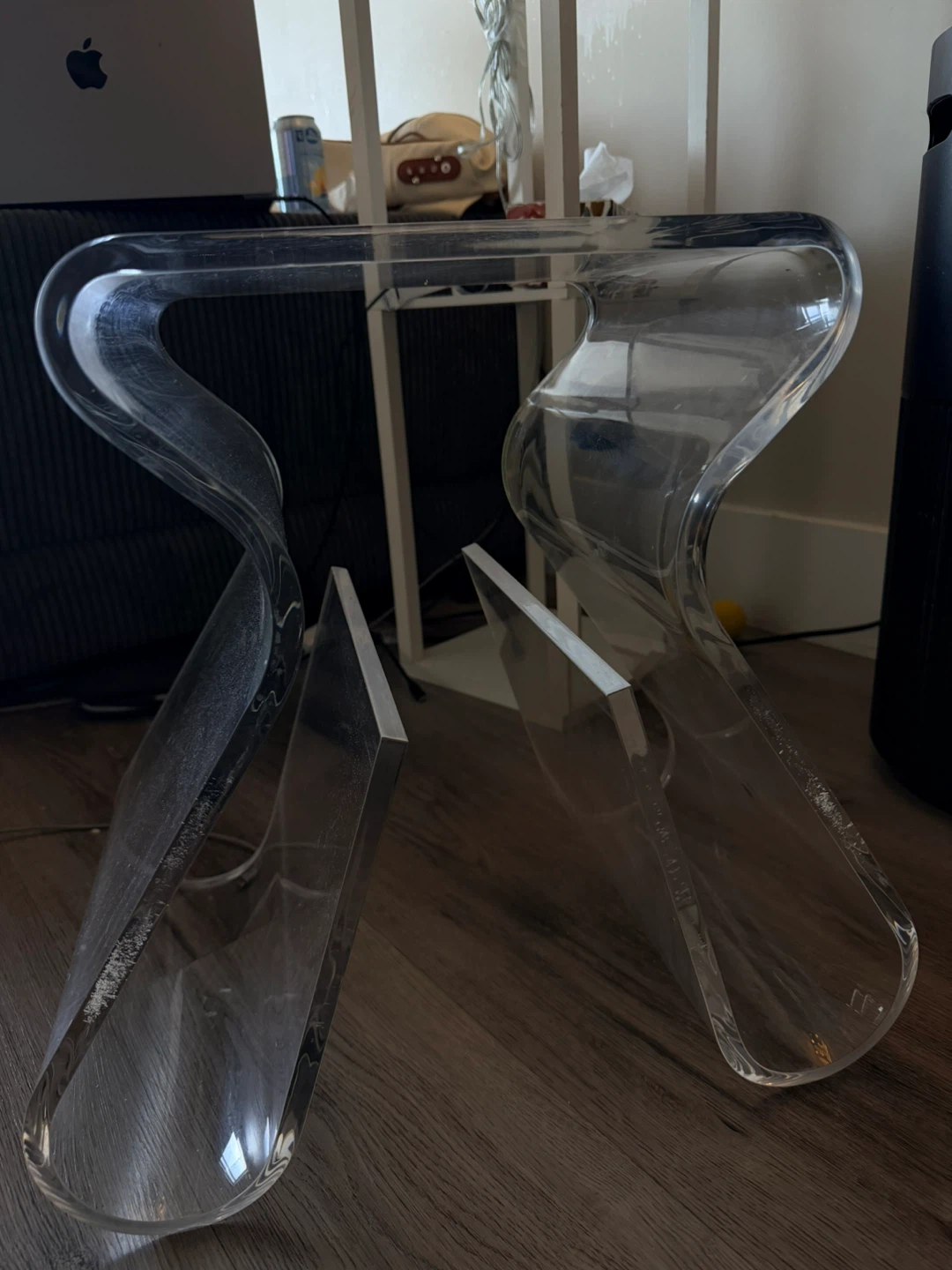 Acrylic Side Table/Magazine Rack