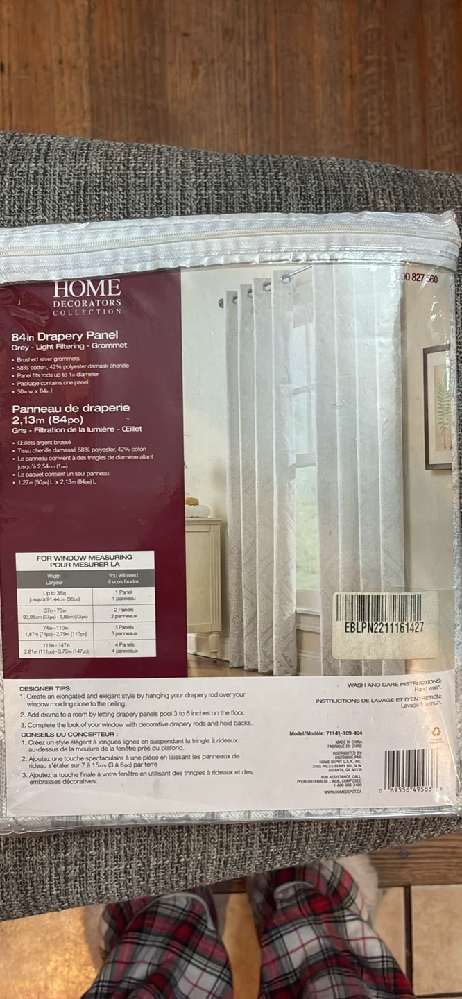 New Home Decorators Collection 84in Drapery Panel - Grey - photo 3