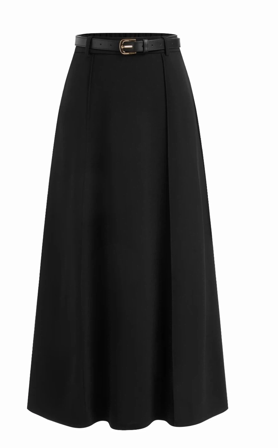 Black A-Line Midi Skirt - Size M - photo 3