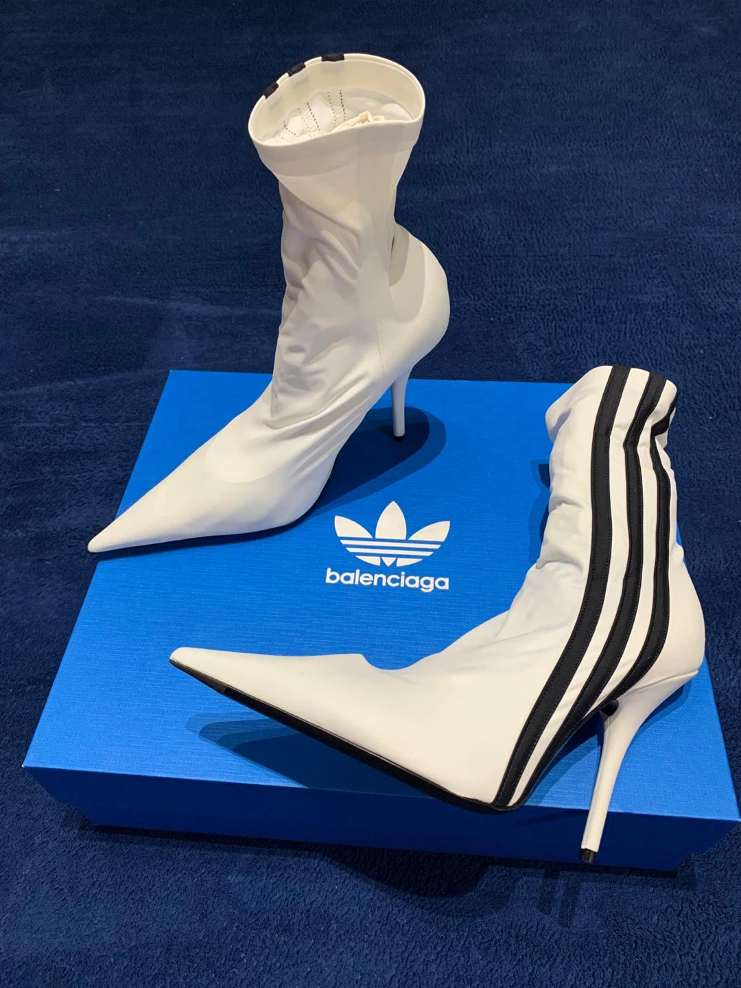 Adidas x Balenciaga White Heeled Ankle Boots - Size 37 - photo 3