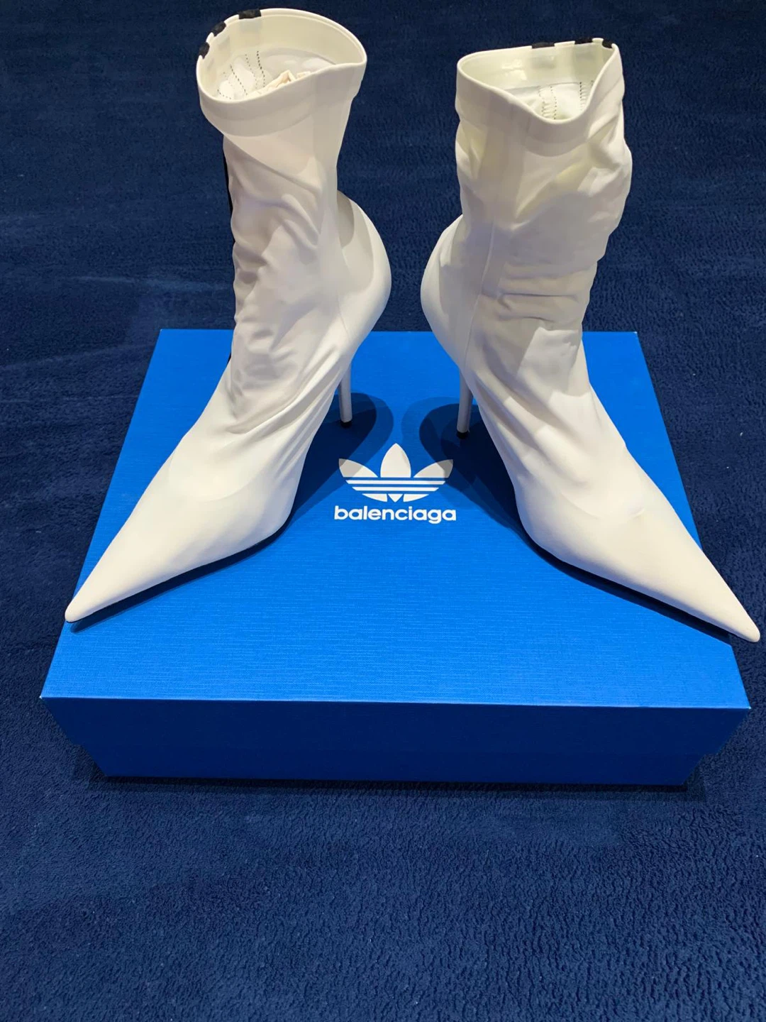 Adidas x Balenciaga White Heeled Ankle Boots - Size 37 - photo 2