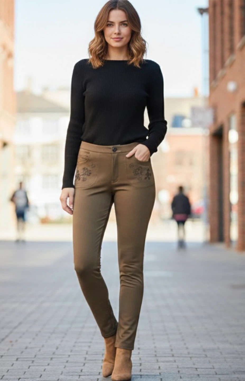 Slim Leg Pull-On Pants