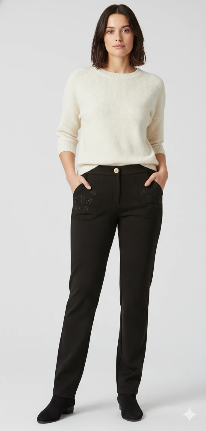 Black Embellished Trousers