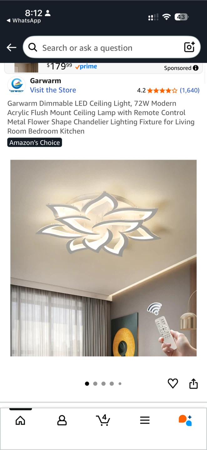Garwarm Dimmable LED Ceiling Light - 72W Modern - photo 3