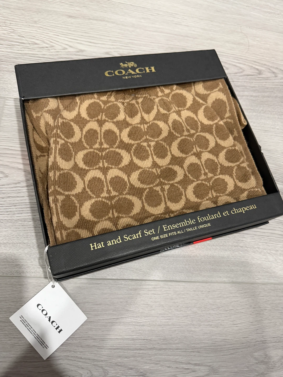 Coach Hat and Scarf Set - One Size