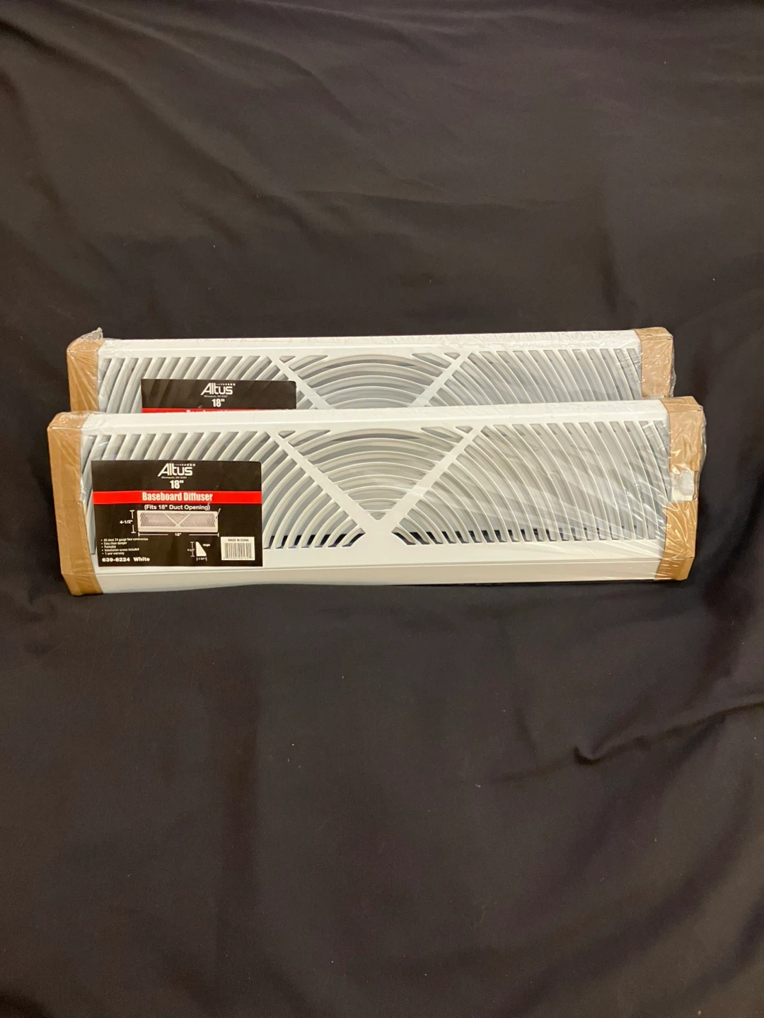 Pair Of Brand New 18” Altus White Baseboard Diffusers