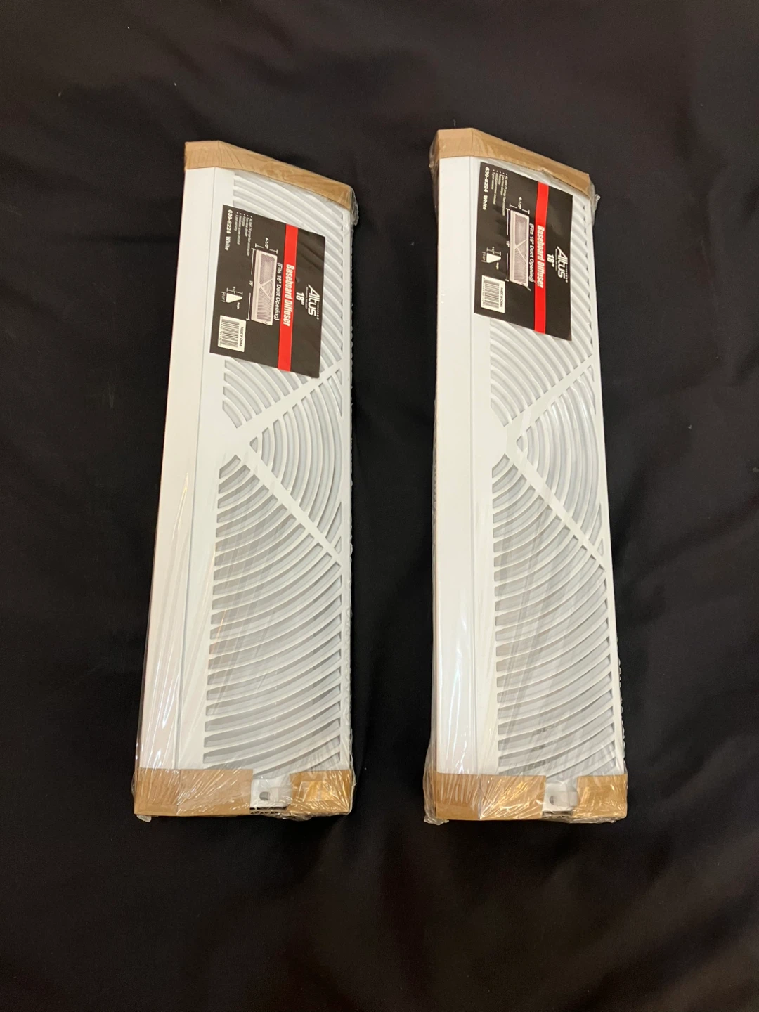 Pair Of Brand New 18” Altus White Baseboard Diffusers - photo 3