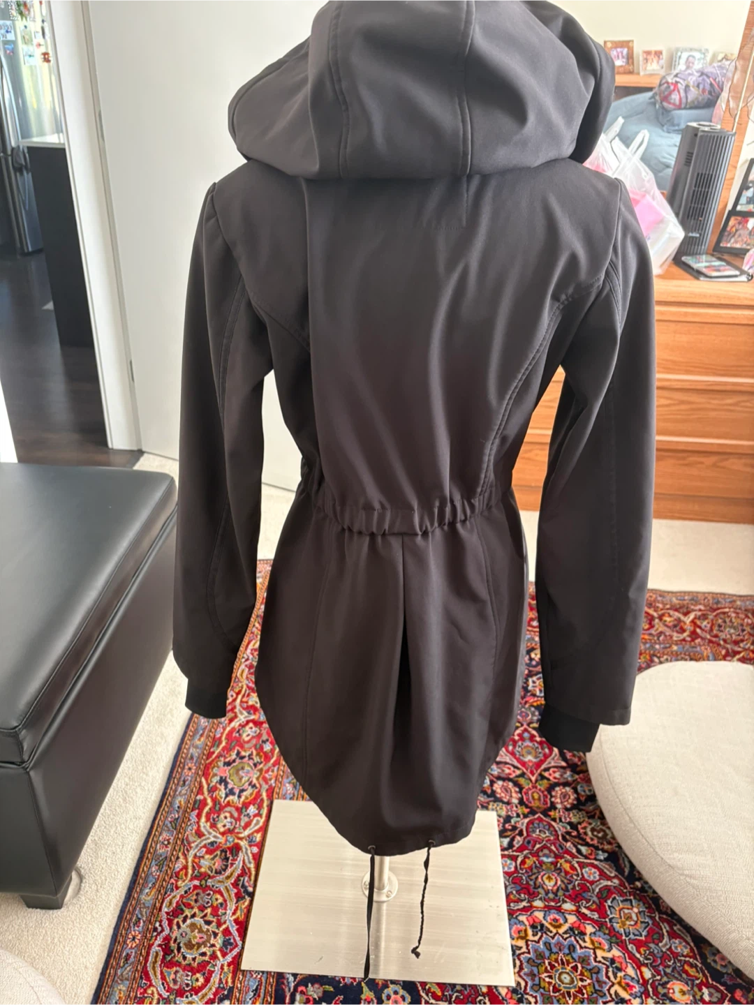 DKNY Black Hooded Winter Coat - Size Small - photo 2