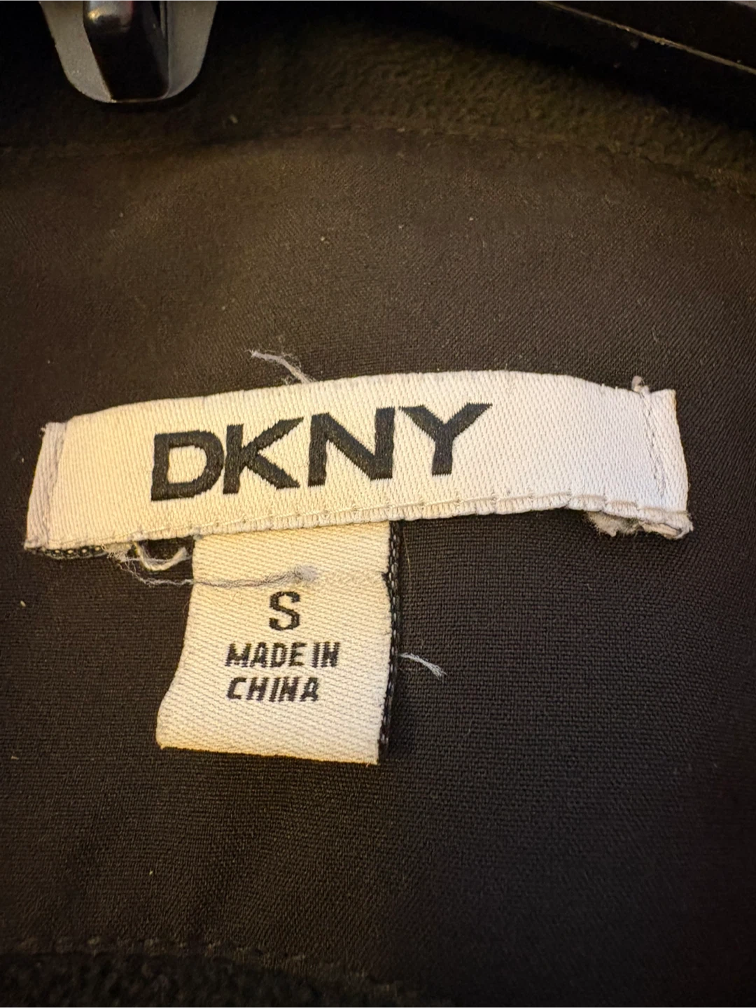DKNY Black Hooded Winter Coat - Size Small