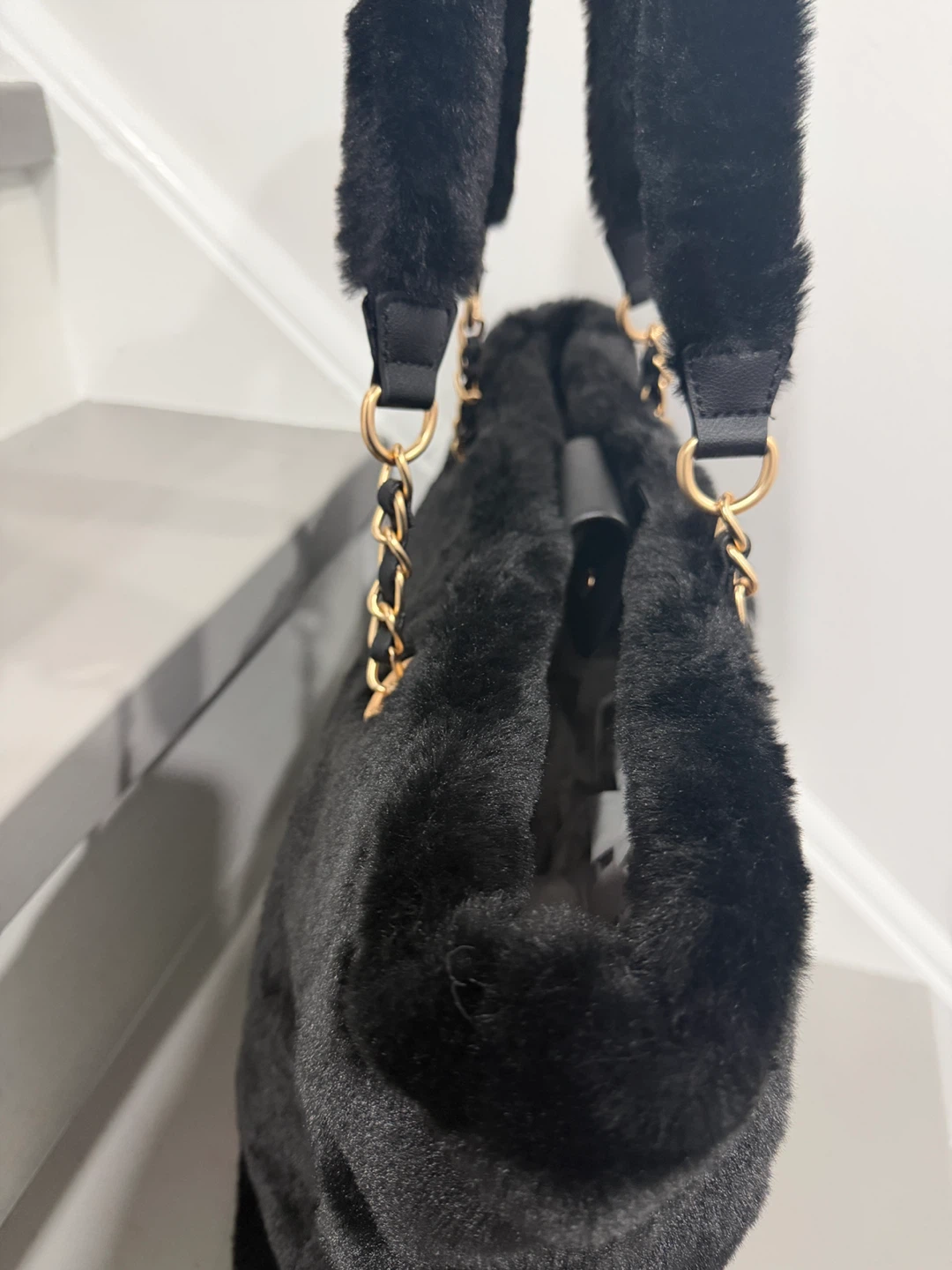 Juicy Couture Black Faux Fur Tote Bag - NEW! - photo 4