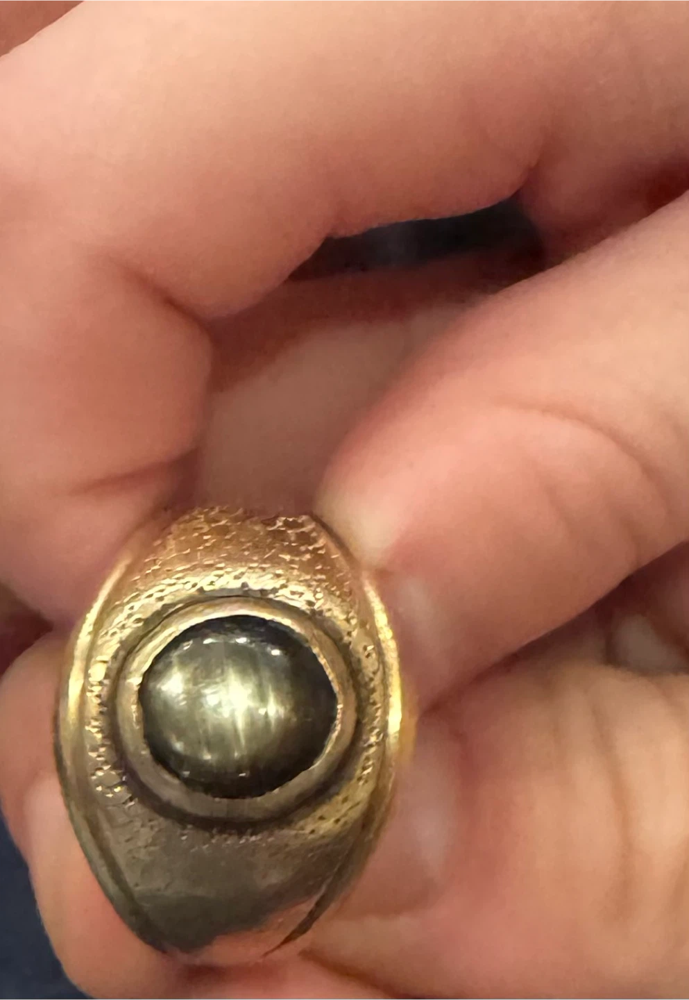 Gentlemen's 14K Gold Ring with Black Star Sapphire - photo 2