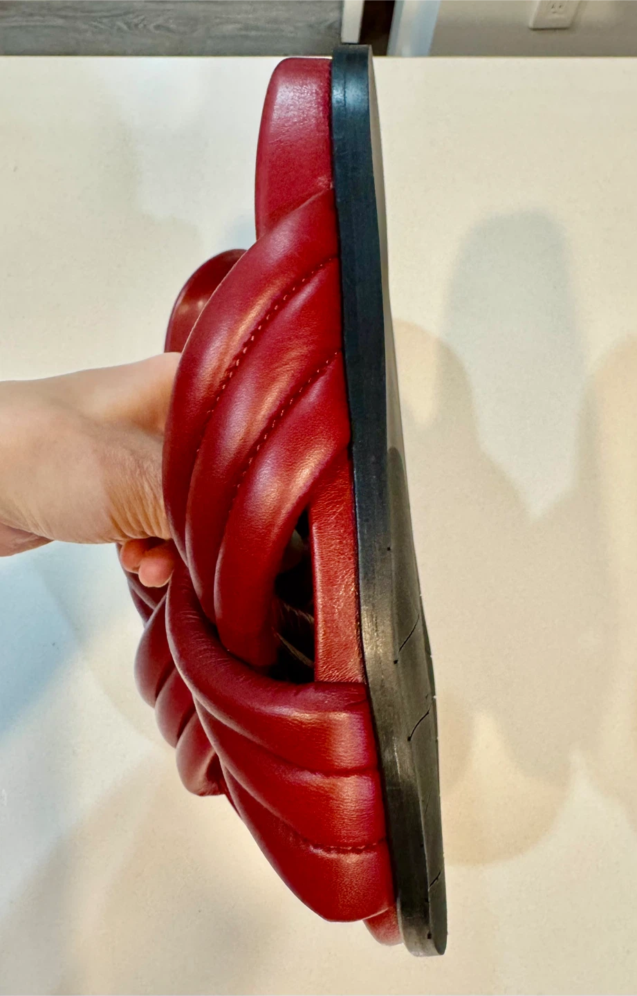 AQUATALIA Red Leather Slides_Size 7M_NWT - photo 4