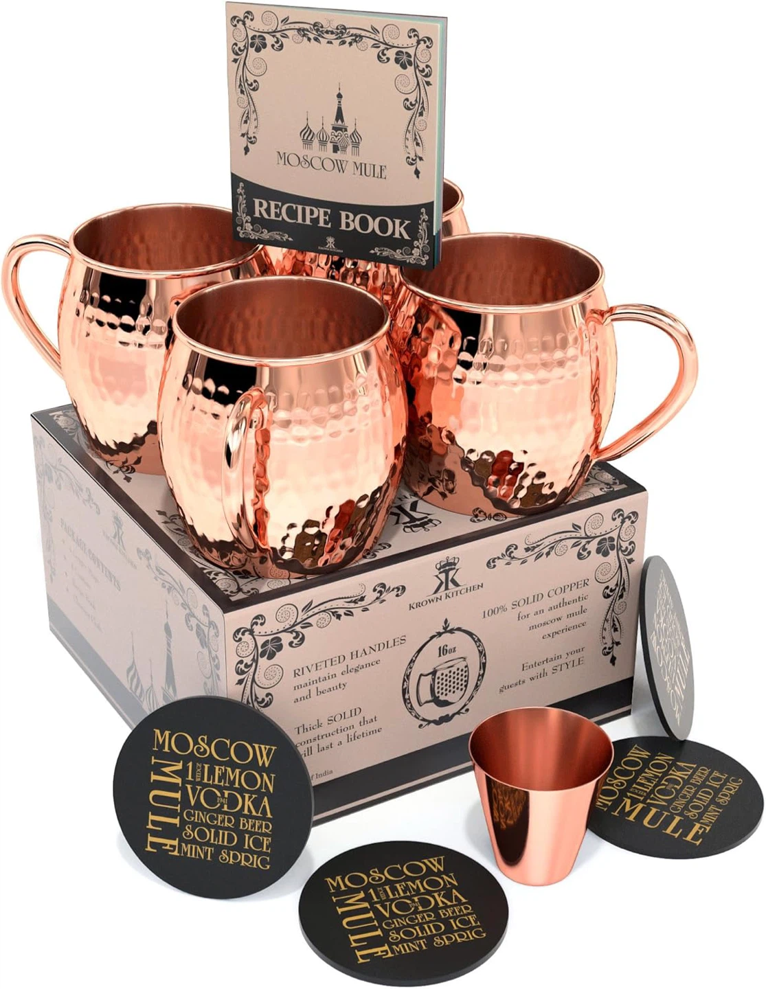 Advanced Mixology Hammered Moscow Mule Copper Mugs Set_NWOT - photo 2