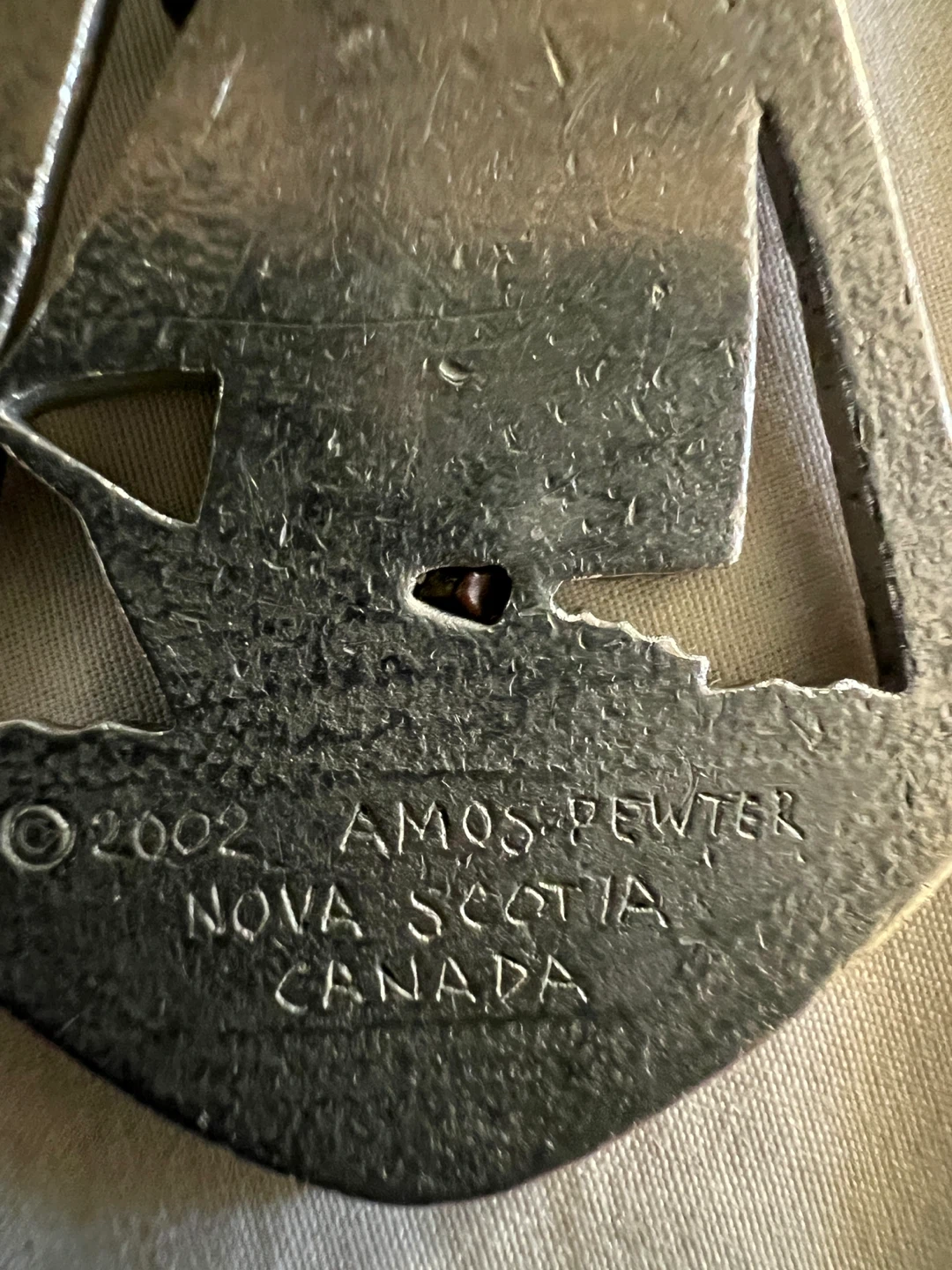 Amos Pewter Nova Scotia Canada Sailing Ship Ornament - photo 2