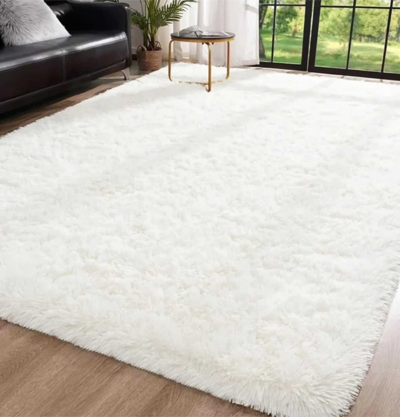 Softlife Creamy White Shaggy Area Rug 8x10