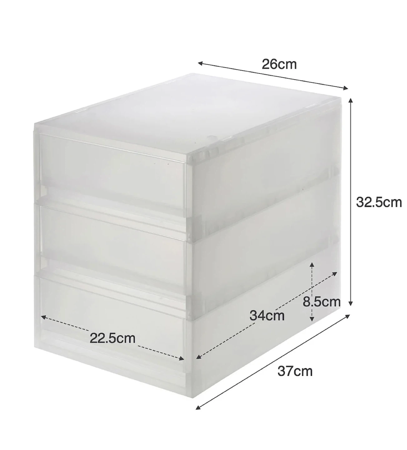 MUJI Polypropylene Storage Case 3-Drawer Unit - photo 3