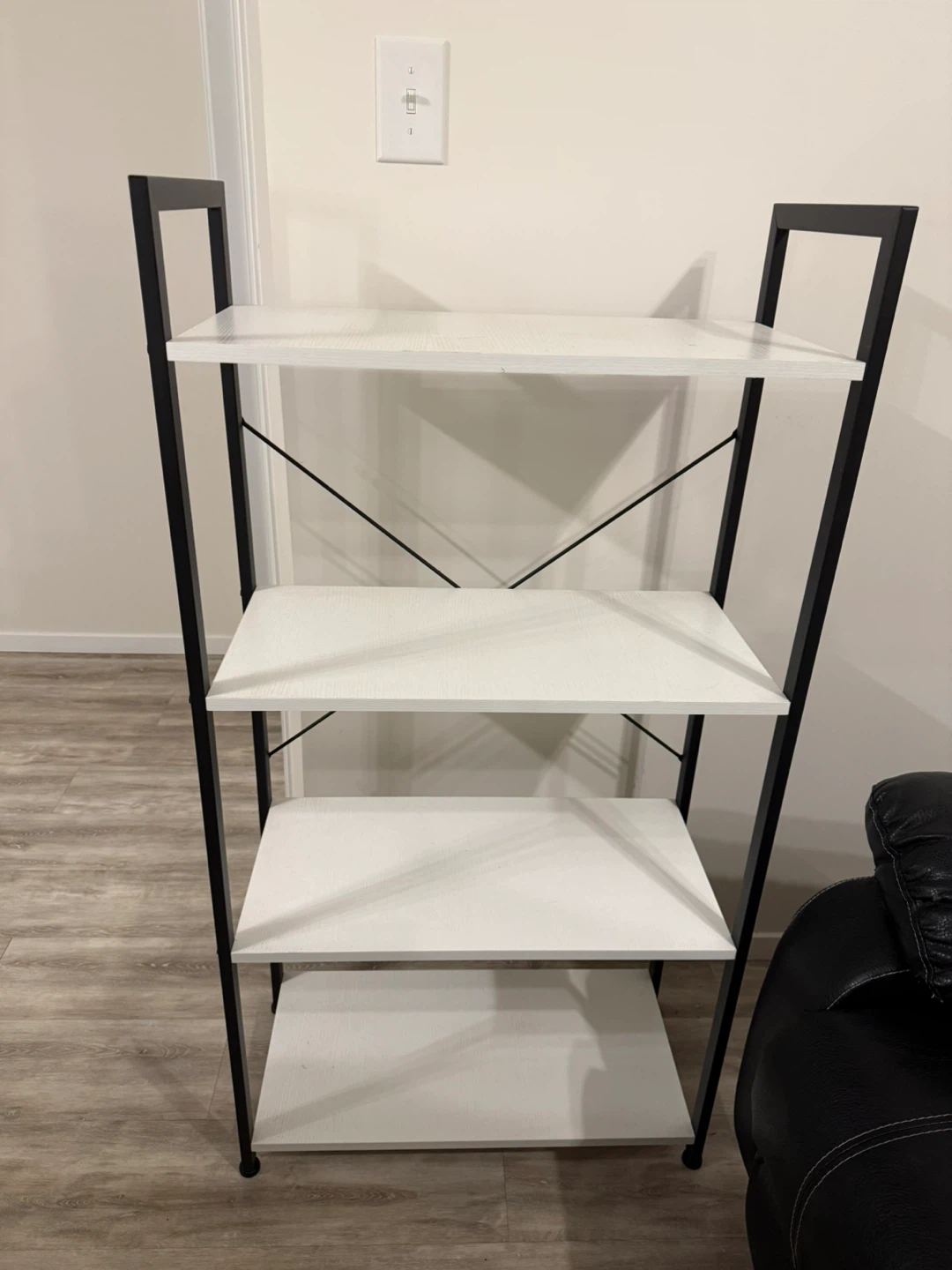 White & Black 4-Tier Bookshelf