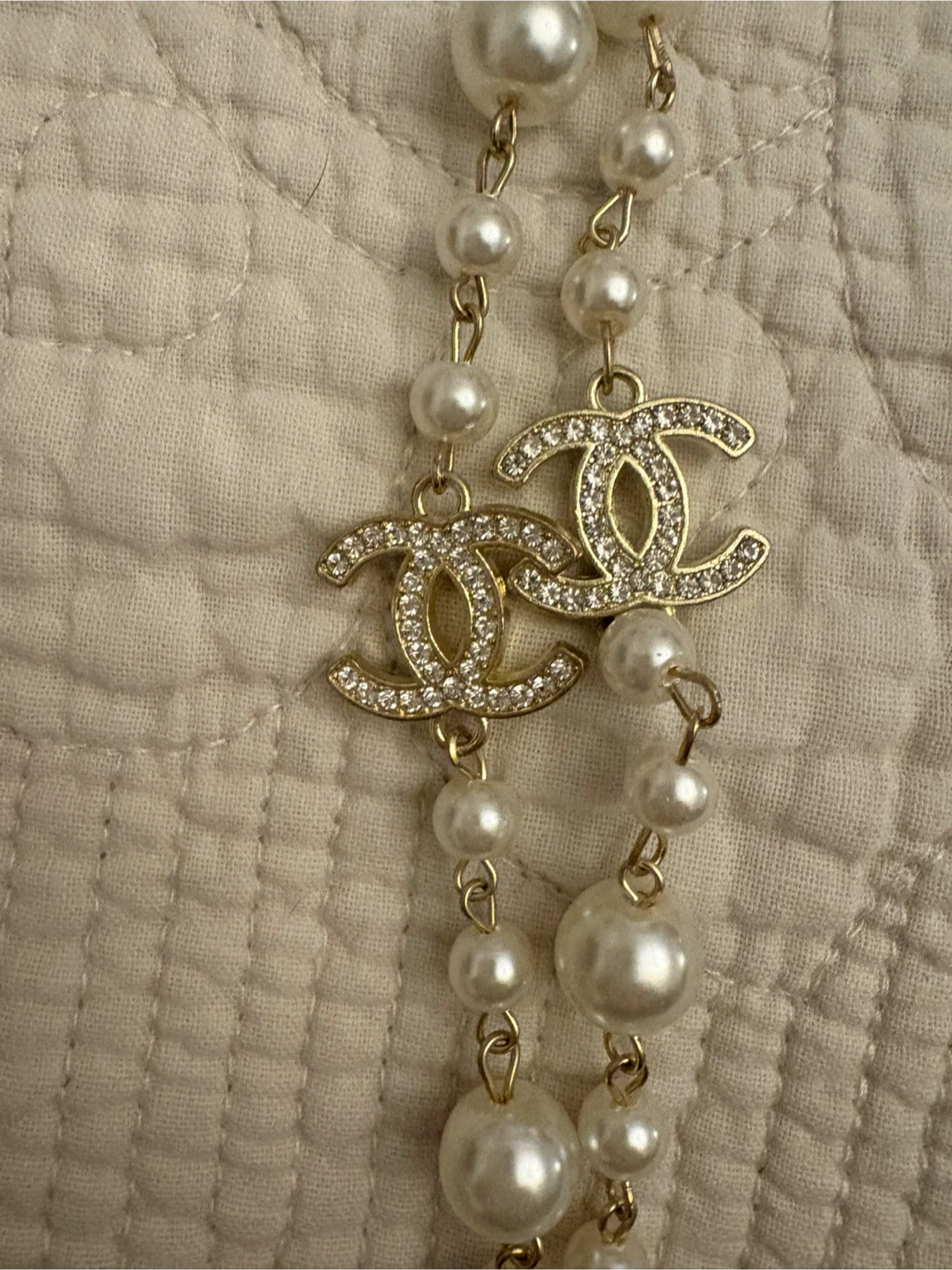 Chanel Wanna Be Faux Pearl Necklace CC necklace
