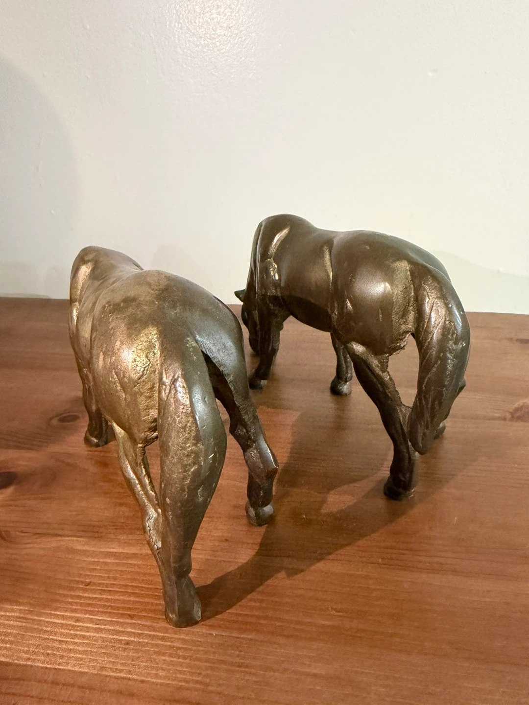 Vintage Brass Grazing Horse Figurines - photo 2