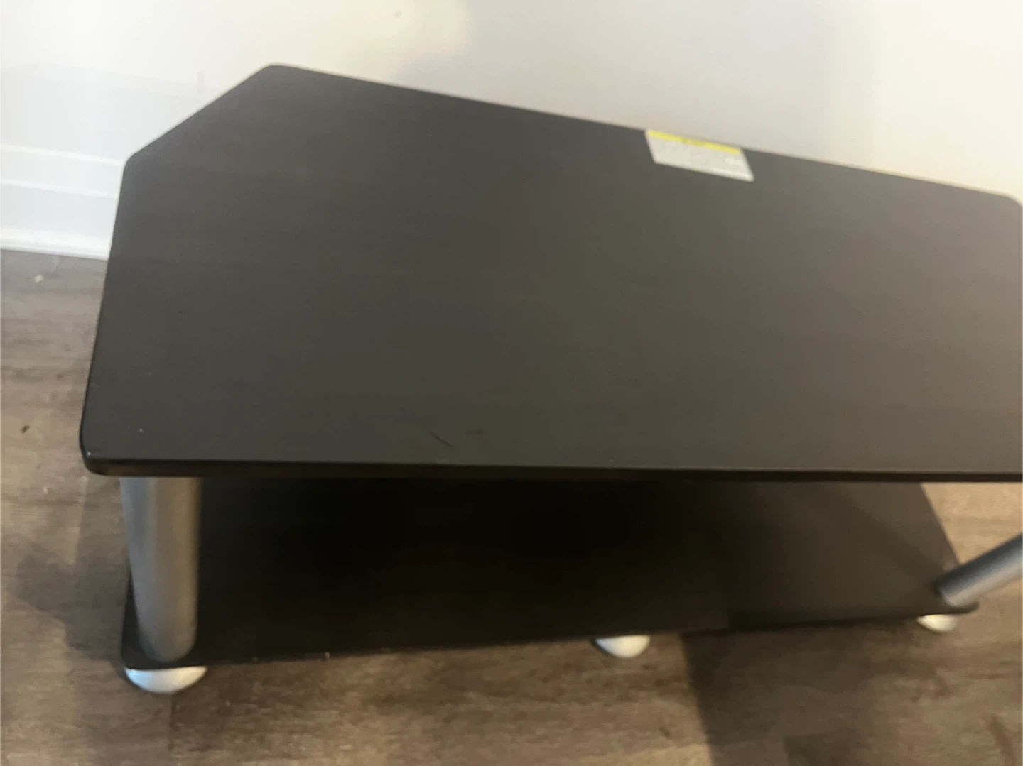 Black TV Stand with Shelves - photo 3
