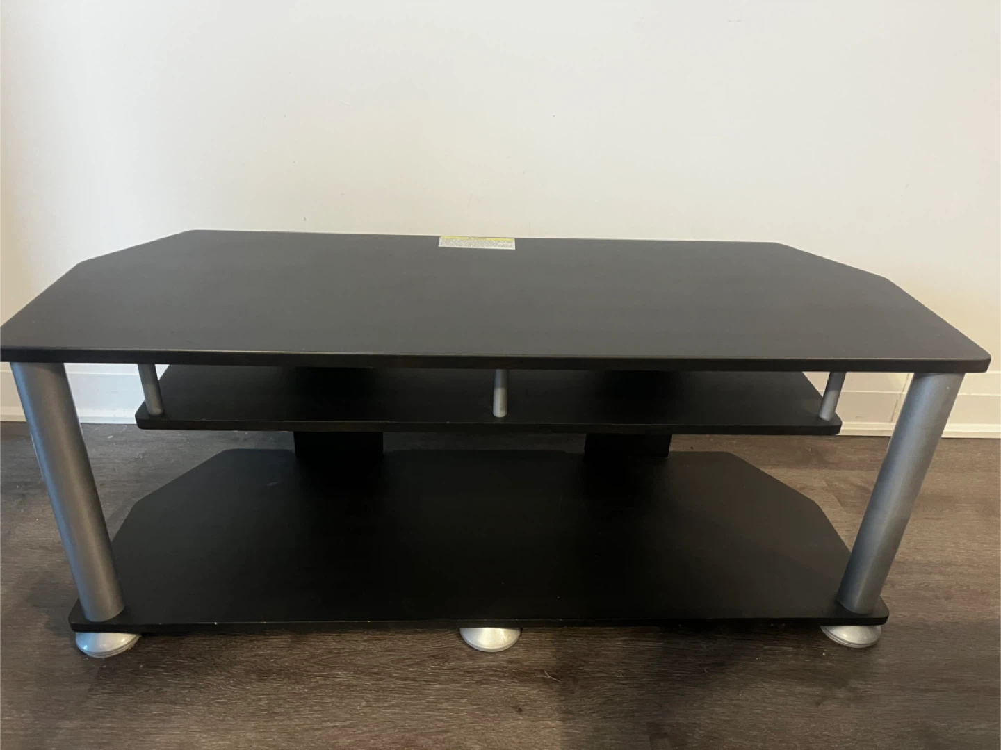 Black TV Stand with Shelves - photo 5
