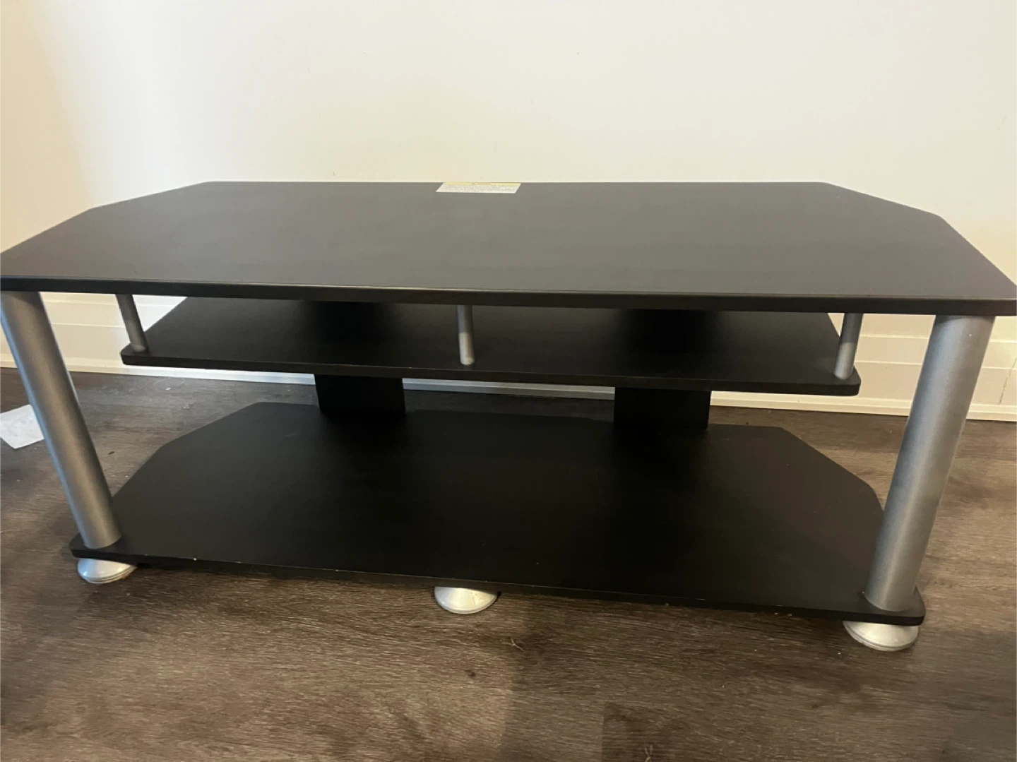 Black TV Stand with Shelves - photo 2
