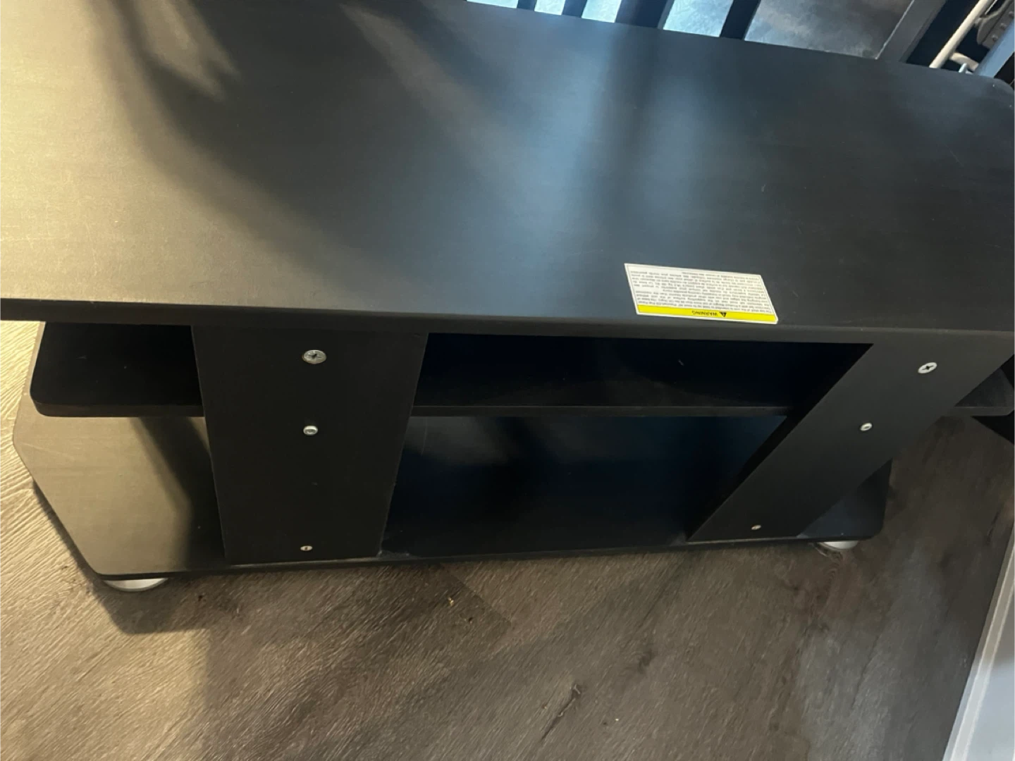 Black TV Stand with Shelves