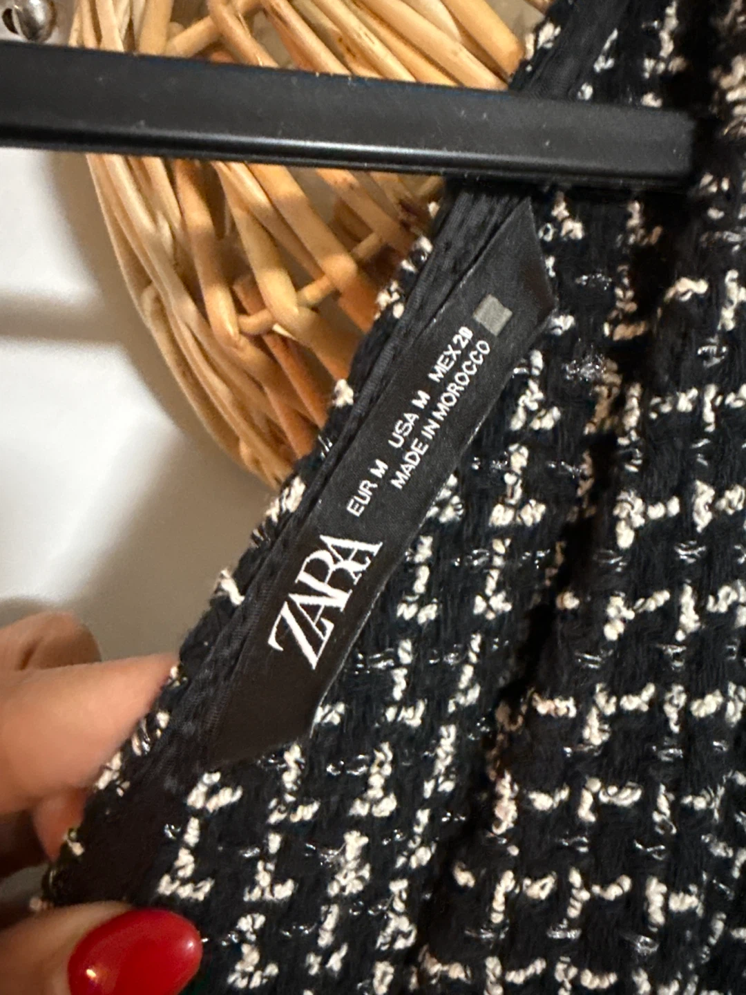 Zara Black & White Tweed Jumper Dress - Size M - photo 3