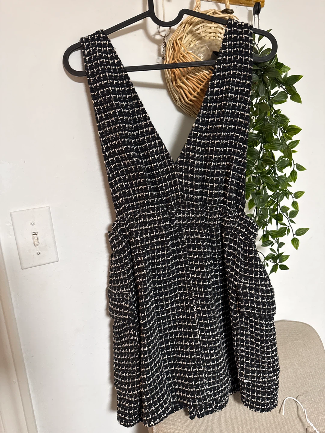 Zara Black & White Tweed Jumper Dress - Size M - photo 2