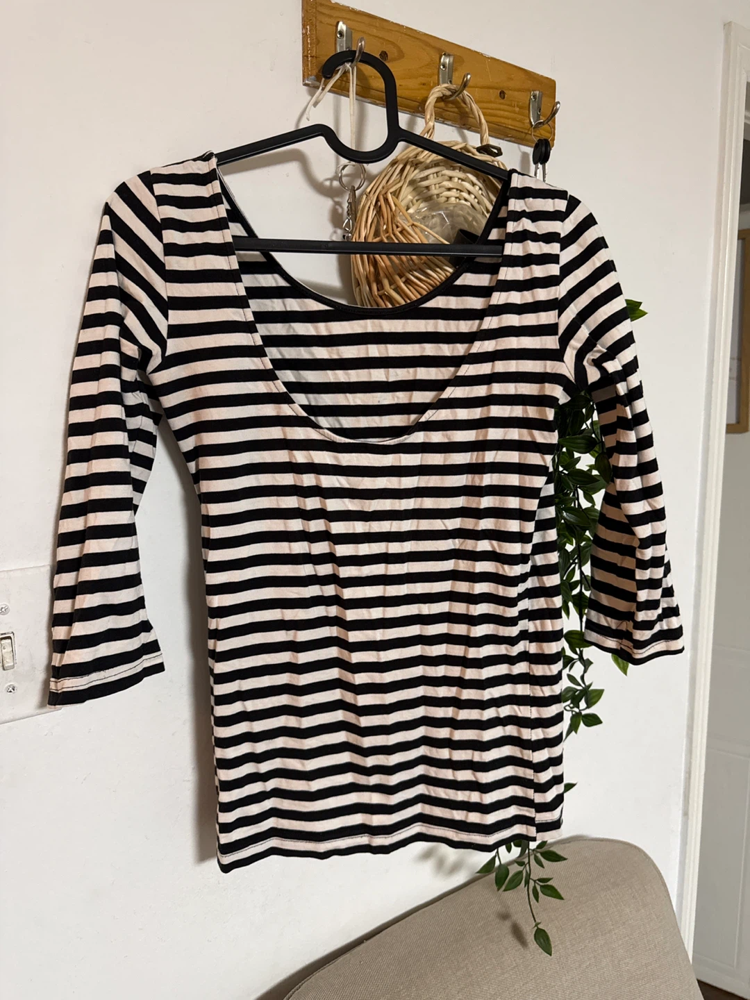 Striped 3/4 Sleeve Top