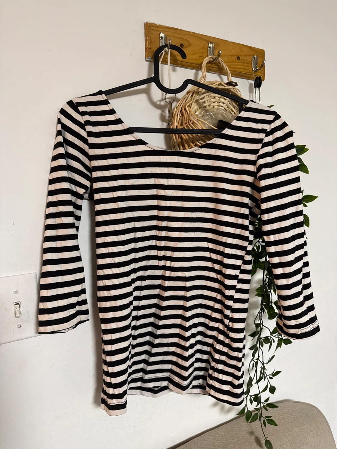 Striped 3/4 Sleeve Top - photo 2