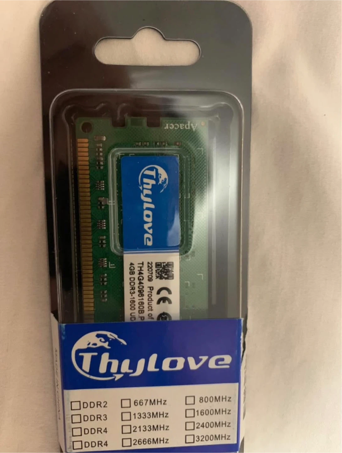 New Apacer Thylove 4GB DDR3-1600 UD RAM