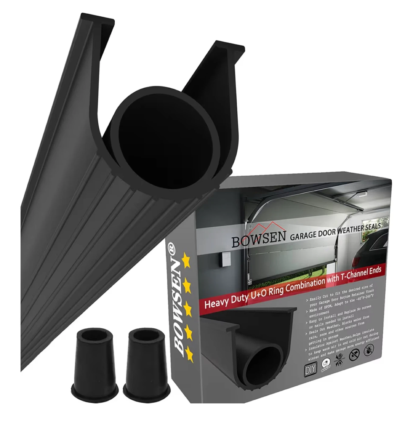 BOWSEN Garage Door Bottom Weather Seal - Black - photo 2