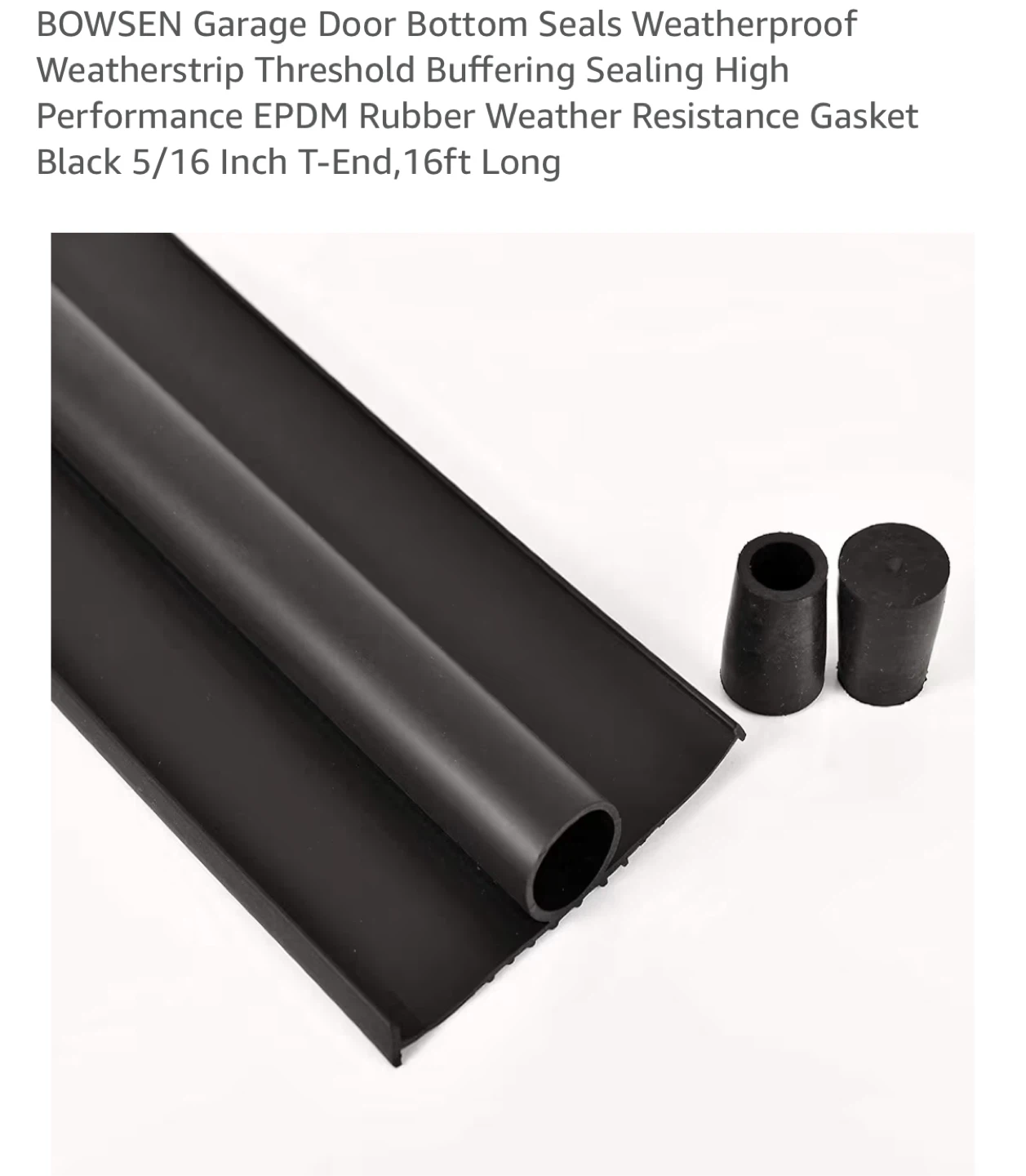BOWSEN Garage Door Bottom Weather Seal - Black - photo 5