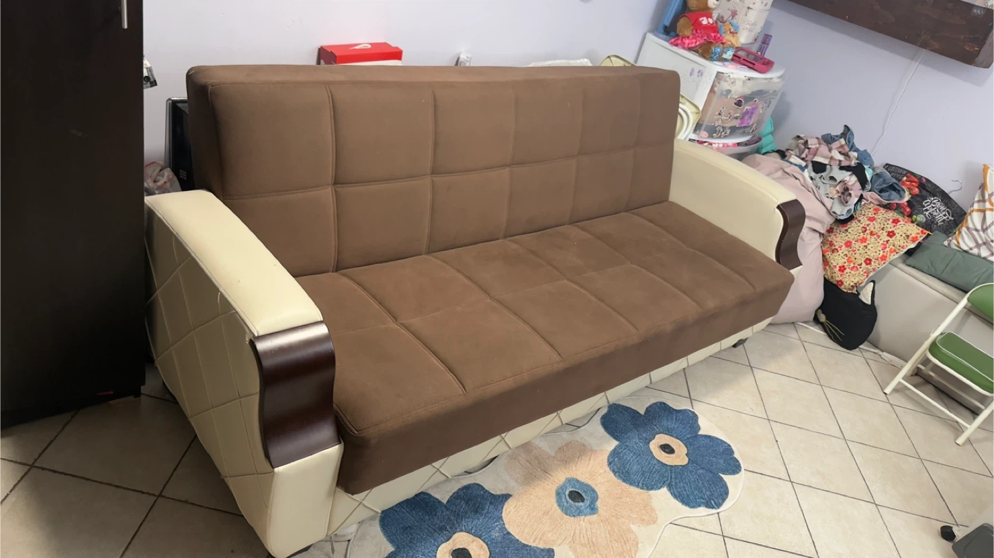 Brown Convertible Sofa Bed - photo 2