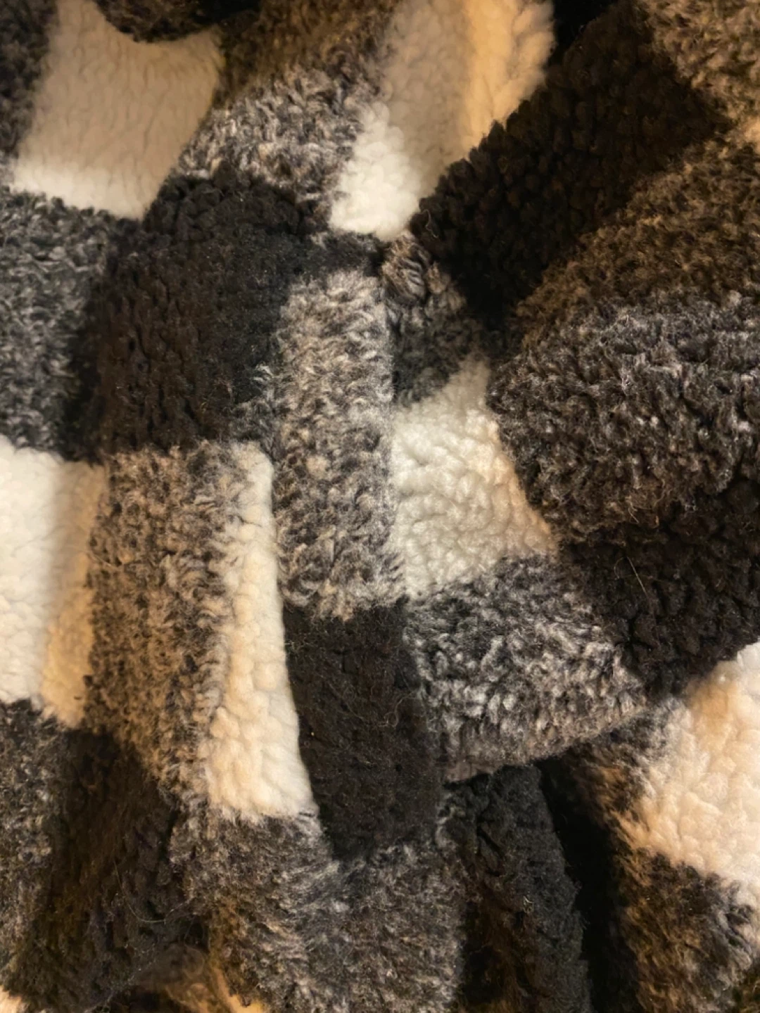 Steve Madden Black & White Plaid Sherpa Coat - photo 3