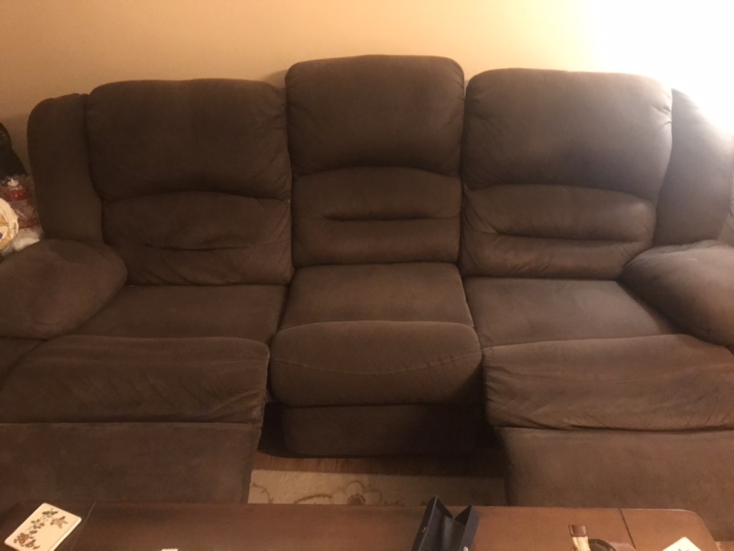 Brown Reclining Sofa
